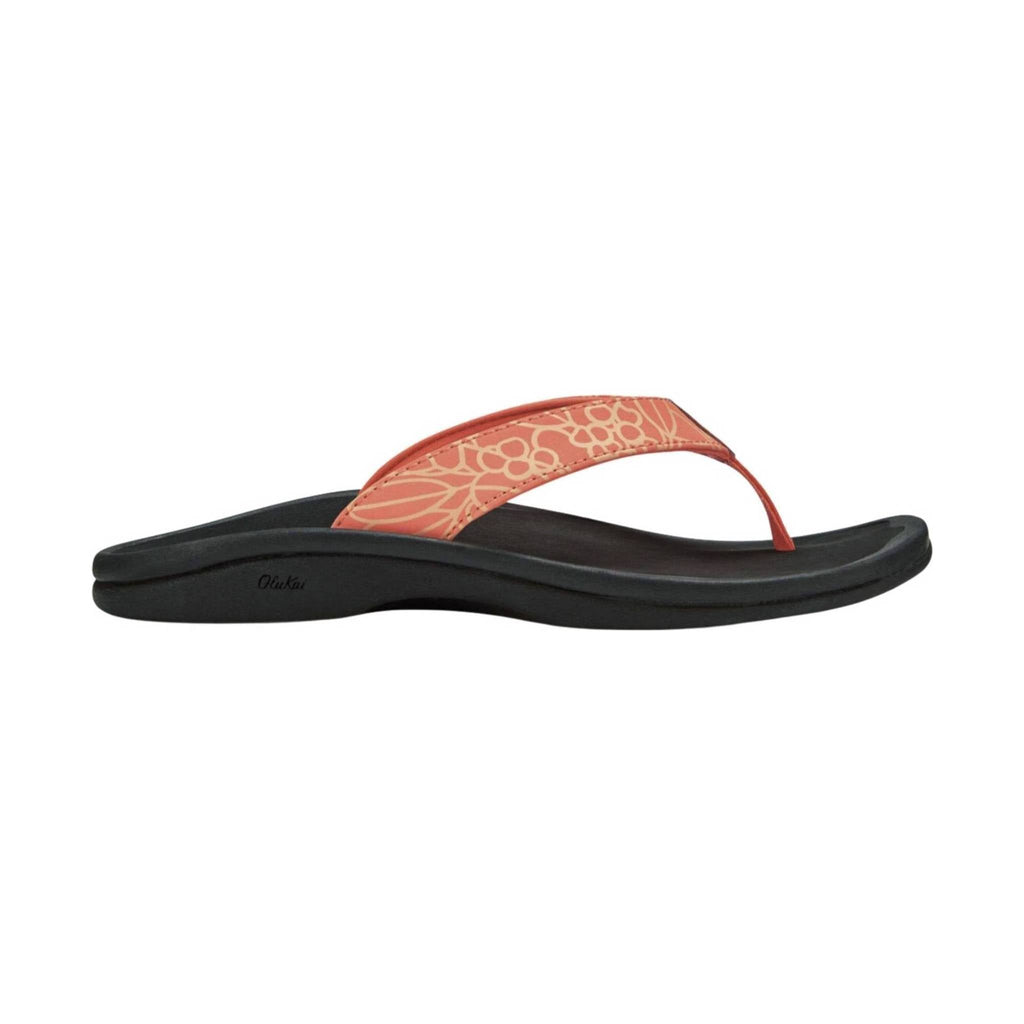 Olukai Women's Ohana Flip Flop - Fusion Coral/Onyx - Lenny's Shoe & Apparel