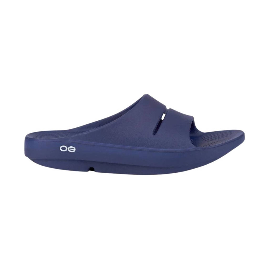 OOfos OOahh Slide - Navy Blue - Lenny's Shoe & Apparel