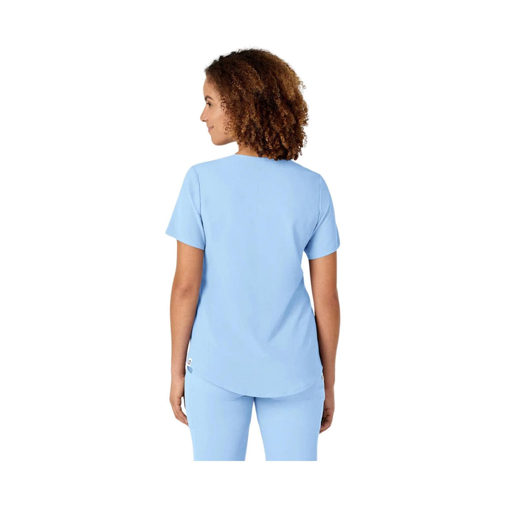 WonderWink Women's Renew V Neck Scrub Top - Powder Blue - Lenny's Shoe & Apparel